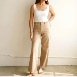 NWT Carly Jean Los Angeles Tan Jaymee Vintage Wide Leg Jeans